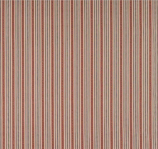 Ivo Stripe Red/Indigo Fabric by Jane Churchill