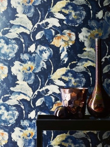 Beatrice Midnight Wallpaper by Jane Churchill 