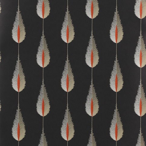 Plato Black Wallpaper by Jane Churchill 