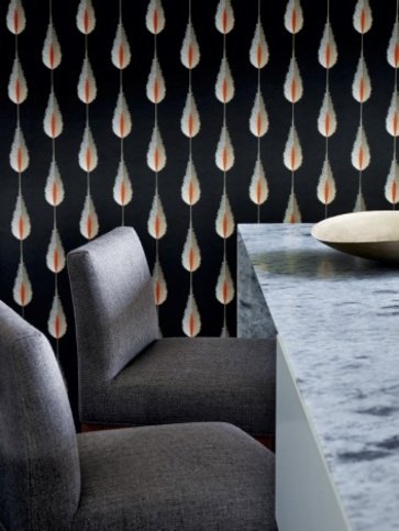 Plato Black Wallpaper by Jane Churchill 