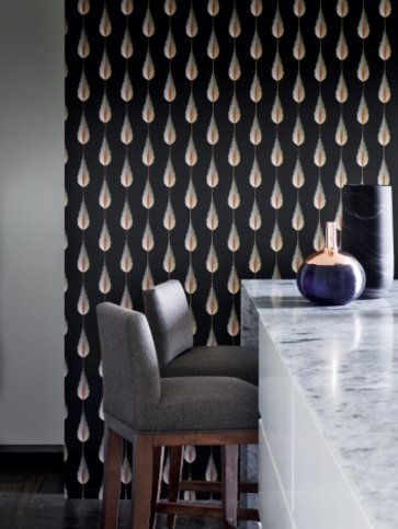 Plato Black Wallpaper by Jane Churchill 