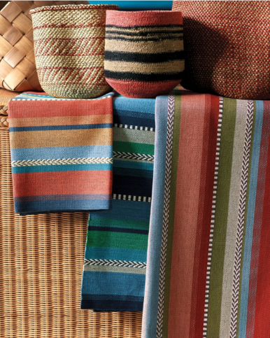 Kansa Stripe Blue Fabric by Jane Churchill