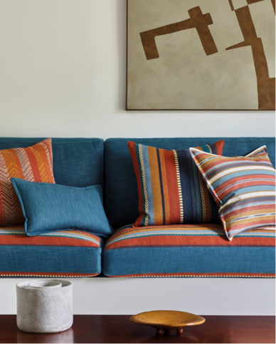 Kansa Stripe Red Fabric by Jane Churchill