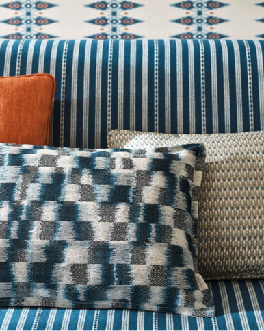 Ludo Aqua/Blue Fabric by Jane Churchill