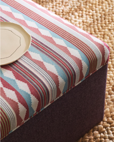 Ravi Stripe Pink/Aqua Fabric by Jane Churchill