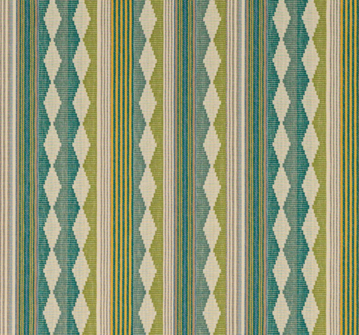 Ravi Stripe Teal/Green Fabric by Jane Churchill