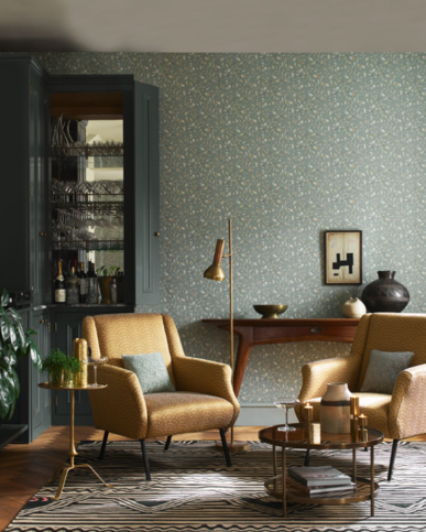 Azzura Steel Wallpaper by Jane Churchill