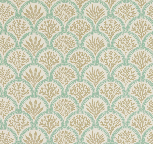 Coralli Aqua Wallpaper by Jane Churchill