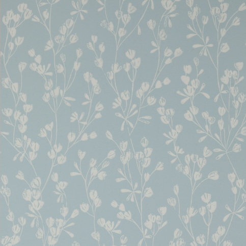Ines Soft Blue Wallpaper by Jane Churchill