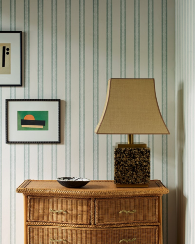 Innis Stripe Aqua Wallpaper by Jane Churchill