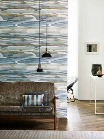 Cloudscape Blue/Copper Wallpaper by Jane Churchill