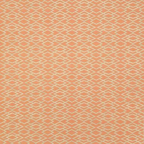 Geometric Silk Copper Wallpaper by Jane Churchill