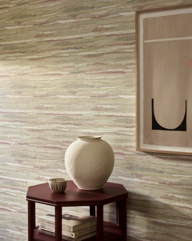 Lanata Pink/Gold Wallpaper by Jane Churchill