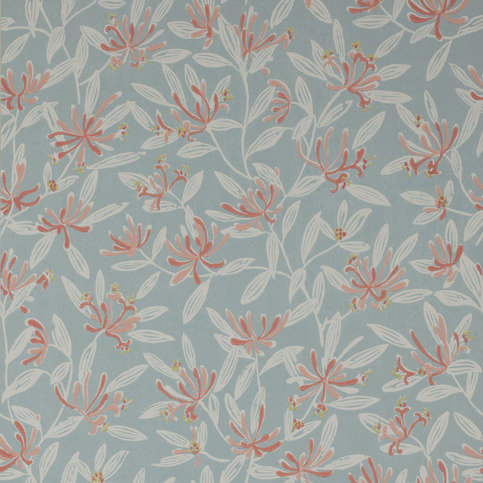 Nerissa Soft Blue/Pink Wallpaper by Jane Churchill