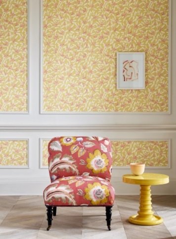 Nerissa Yellow Wallpaper by Jane Churchill