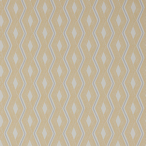 Pemba Yellow/Grey Wallpaper by Jane Churchill