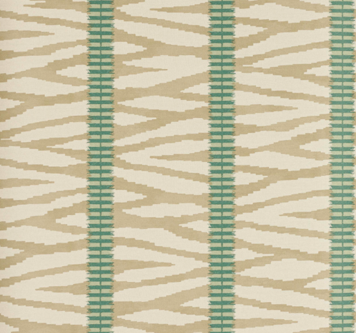Wilder Taupe/Aqua Wallpaper by Jane Churchill