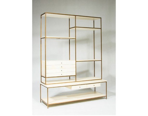 Bay Natural Vellum & Frank Metal Bookcase by Julian Chichester 