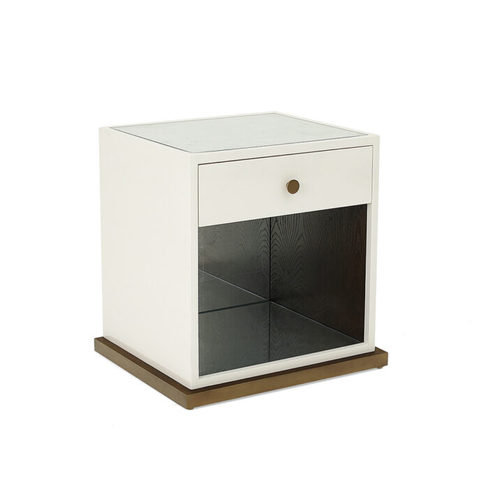 Berlin Medium Off White High Gloss Lacquer Bedside by Julian Chichester 