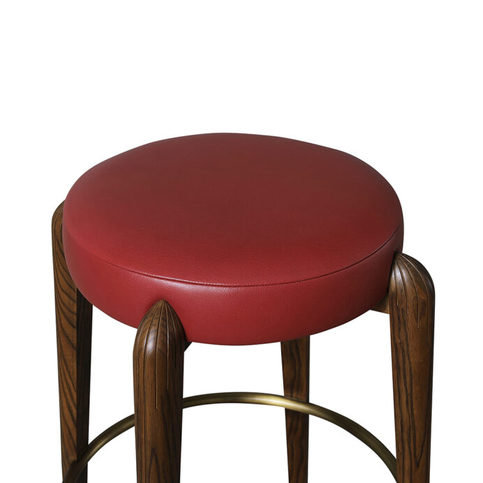 Bridge Bright Red Leather Counter Stool by Julian Chichester