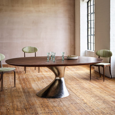 Canopy Antique Nickel Dining Table by Julian Chichester 