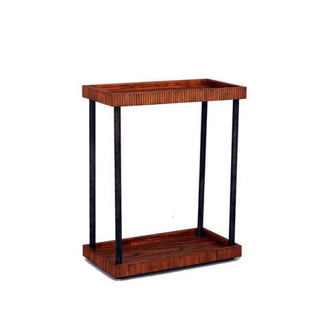 Indie Light African Walnut & Black Vellum Side Table by Julian Chichester 