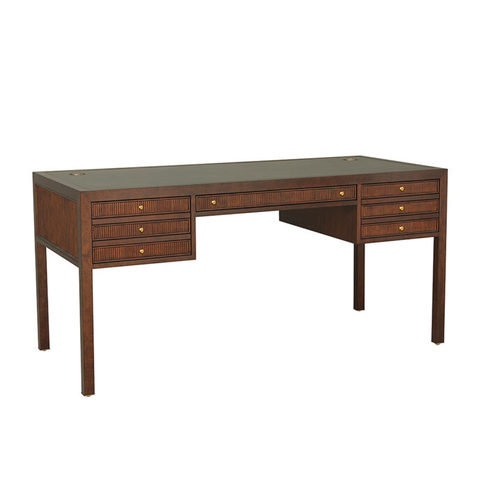Jackson Antique Mahogany & Black Vellum Desk by Julian Chichester 