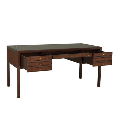Jackson Antique Mahogany & Black Vellum Desk by Julian Chichester 
