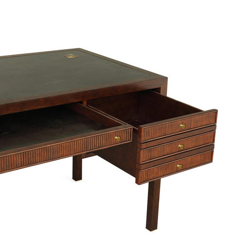 Jackson Antique Mahogany & Black Vellum Desk by Julian Chichester 