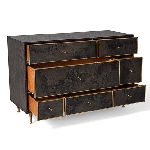 Alfred Smoked Oak & Black Vellum Chest by Julian Chichester 