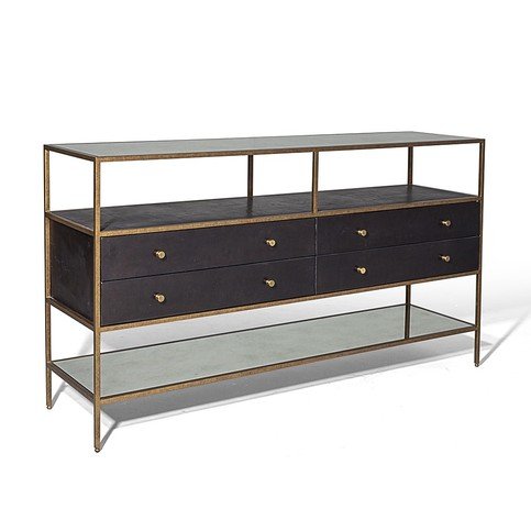 Bay Aged Mirror, Bronze & Frank Metal Console by Julian Chichester 