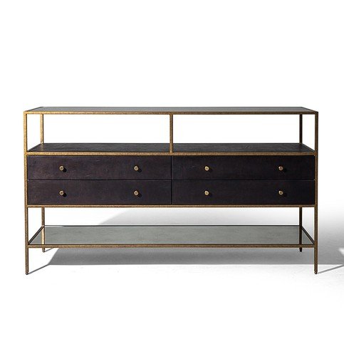 Bay Aged Mirror, Bronze & Frank Metal Console by Julian Chichester 