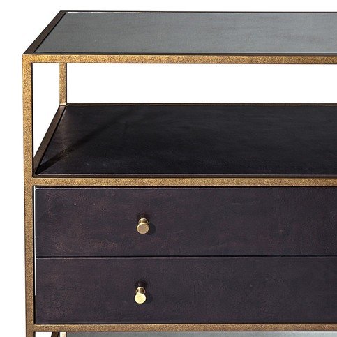 Bay Aged Mirror, Bronze & Frank Metal Console by Julian Chichester 
