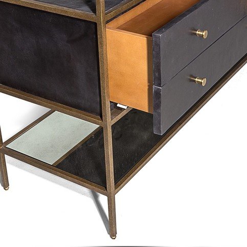 Bay Aged Mirror, Bronze & Frank Metal Console by Julian Chichester 
