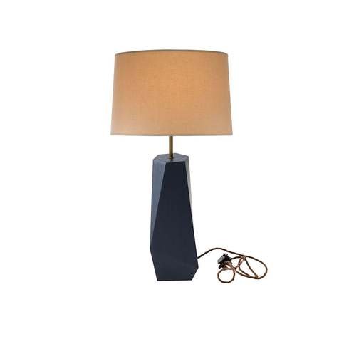 Cube Blue Faux Gesso Small Lamp by Julian Chichester 