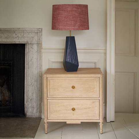 Cube Blue Faux Gesso Small Lamp by Julian Chichester 