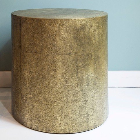 Delon Brass Faux Shagreen Side Table by Julian Chichester 