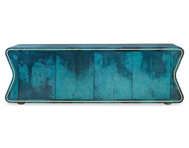 Deneuve Teal Vellum Cabinet by Julian Chichester 