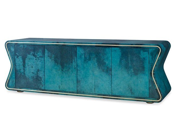 Deneuve Teal Vellum Cabinet by Julian Chichester 