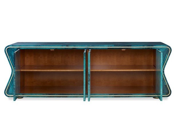 Deneuve Teal Vellum Cabinet by Julian Chichester 