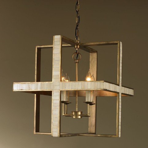 Hanover Aged Brass & Bone Chandelier by Julian Chichester 