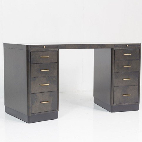 Jane Churchill Curved Black Vellum Desk by Julian Chichester 