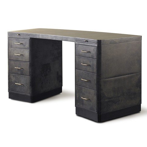 Jane Churchill Curved Black Vellum Desk by Julian Chichester 