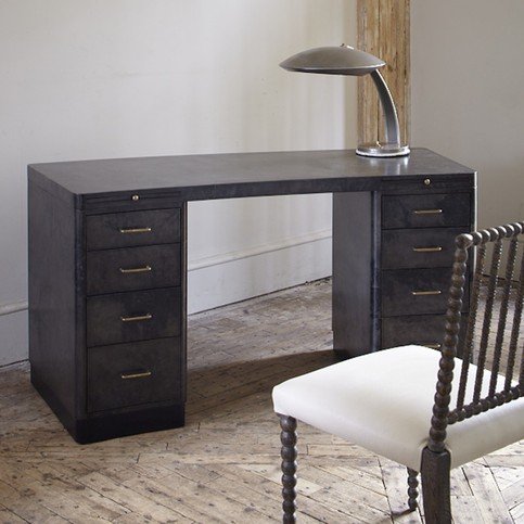 Jane Churchill Curved Black Vellum Desk by Julian Chichester 