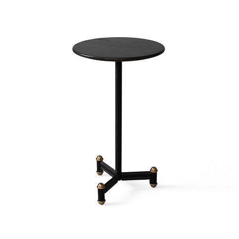 Lawley Black Leather Side Table by Julian Chichester 