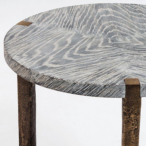 Leopoldo Limed Black Oak Side Table by Julian Chichester 