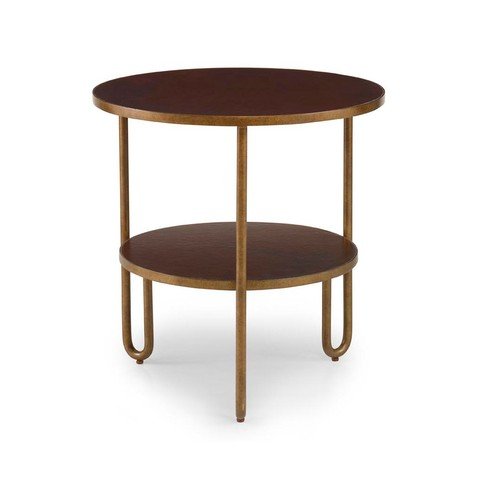 Tubular Brown Vellum & Frank Metal Side Table by Julian Chichester 