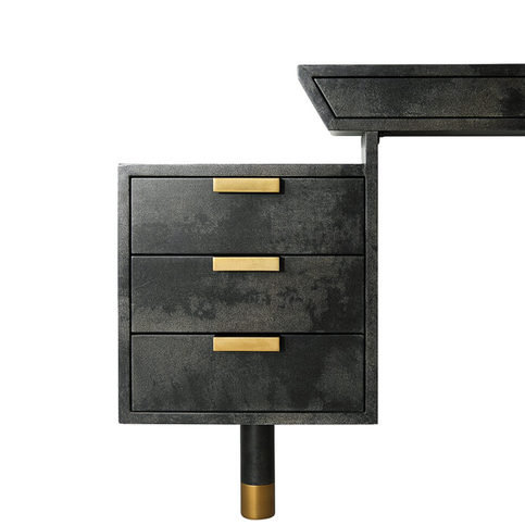 Verdier Black Vellum Dressing Table By Julian Chichester