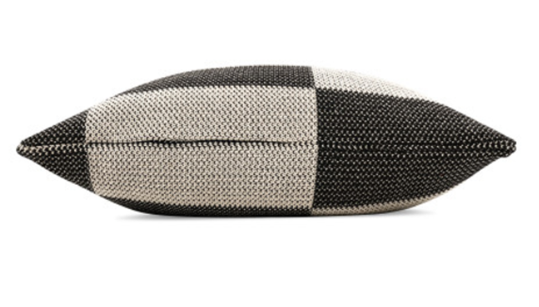 Checkerboard Knit Cushion Monochrome by Kirkby Design 