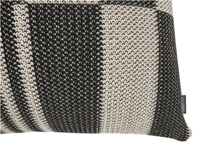 Checkerboard Knit Cushion Monochrome by Kirkby Design 